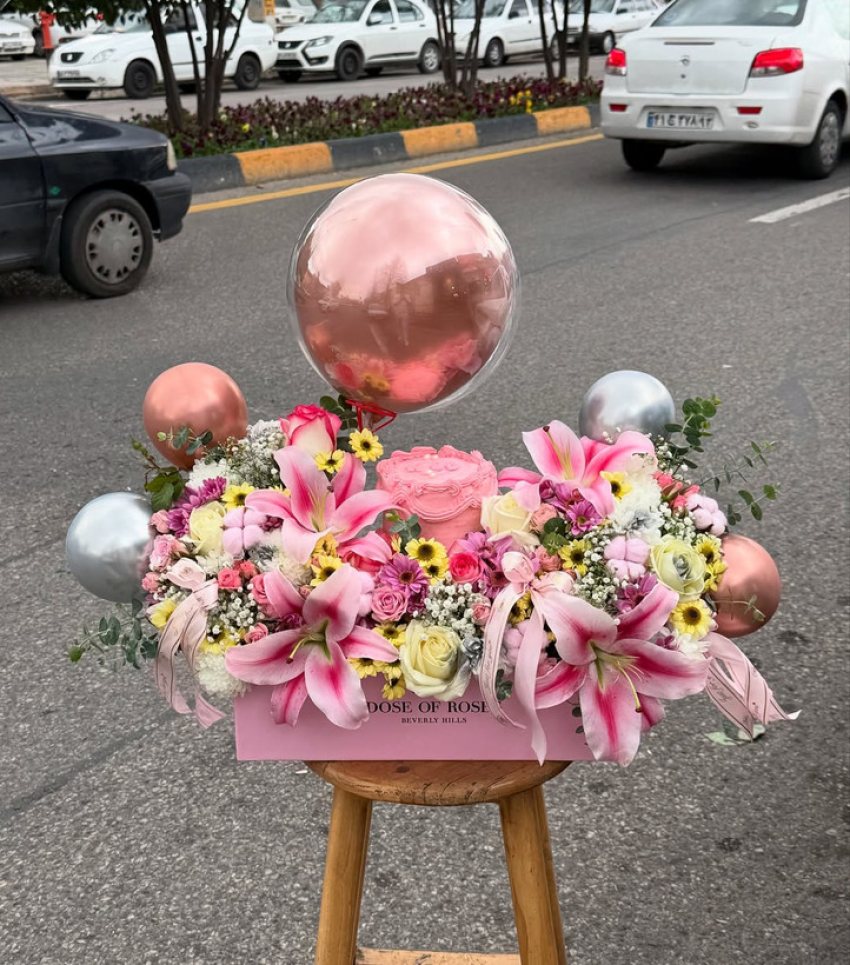 باکس گل اورینتال صورتی BG0816