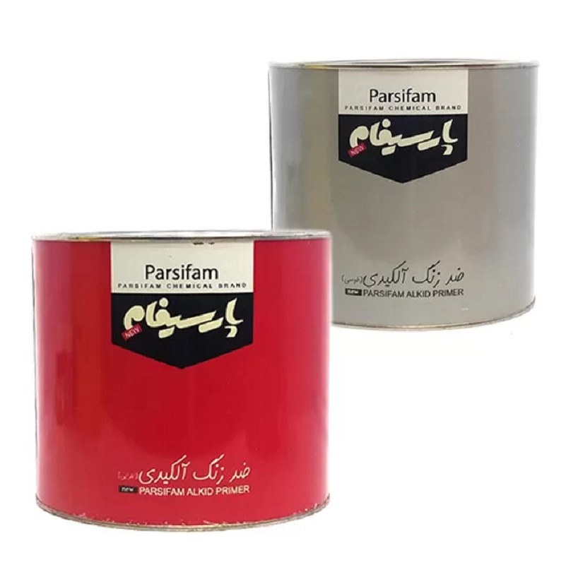 ضد زنگ آلکیدی طوسی و اخرایی پارسیفام افرا  یک لیتری پک 12 عددی (پس کرایه)