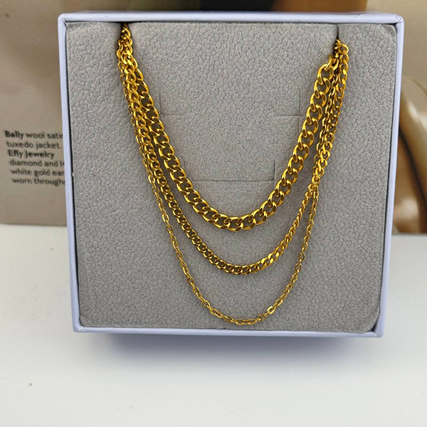 گردنبند سه لاین کارتیر طلایی