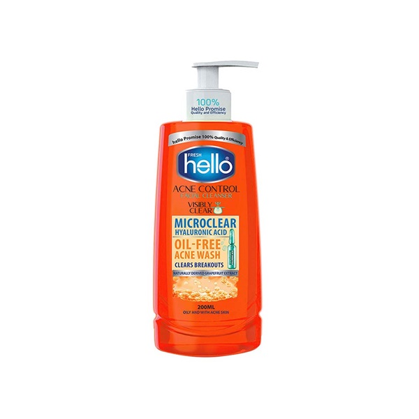 ژل شست و شوی صورت پوست چرب و آکنه ای گریپ فروت هلو فرش 200 میلی لیتر | Hello Fresh Grapefruit face wash gel Suitable for