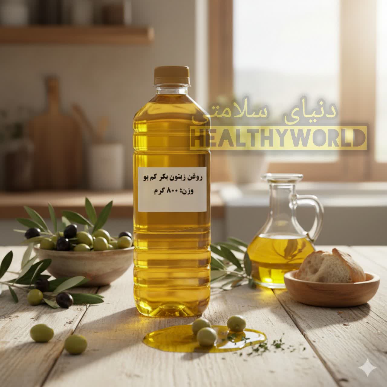 روغن زیتون بکر کم بو 800گرمی