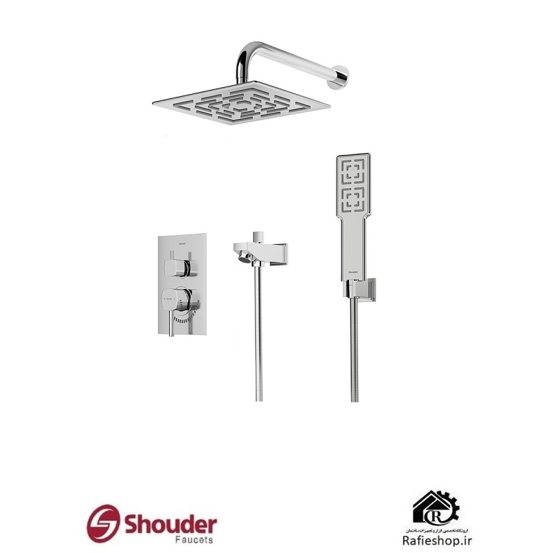 شیر حمام توکار شودر مدل رومر تیپ 4 کروم مات