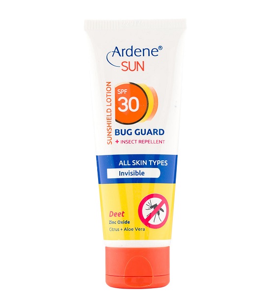 لوسیون ضد آفتاب بی رنگ آردن سان با SPF30 و خاصیت دافع حشرات حجم 75 میلی لیتر