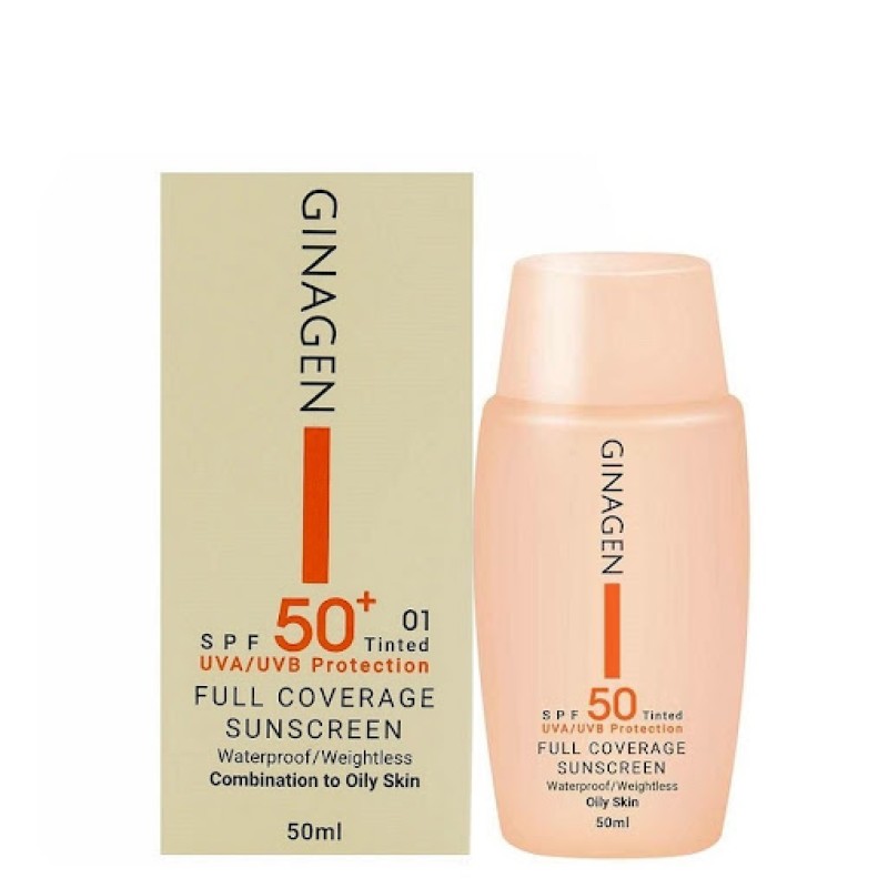 ضدآفتاب رنگی پوست چرب SPF50 ژیناژن لایت بژ