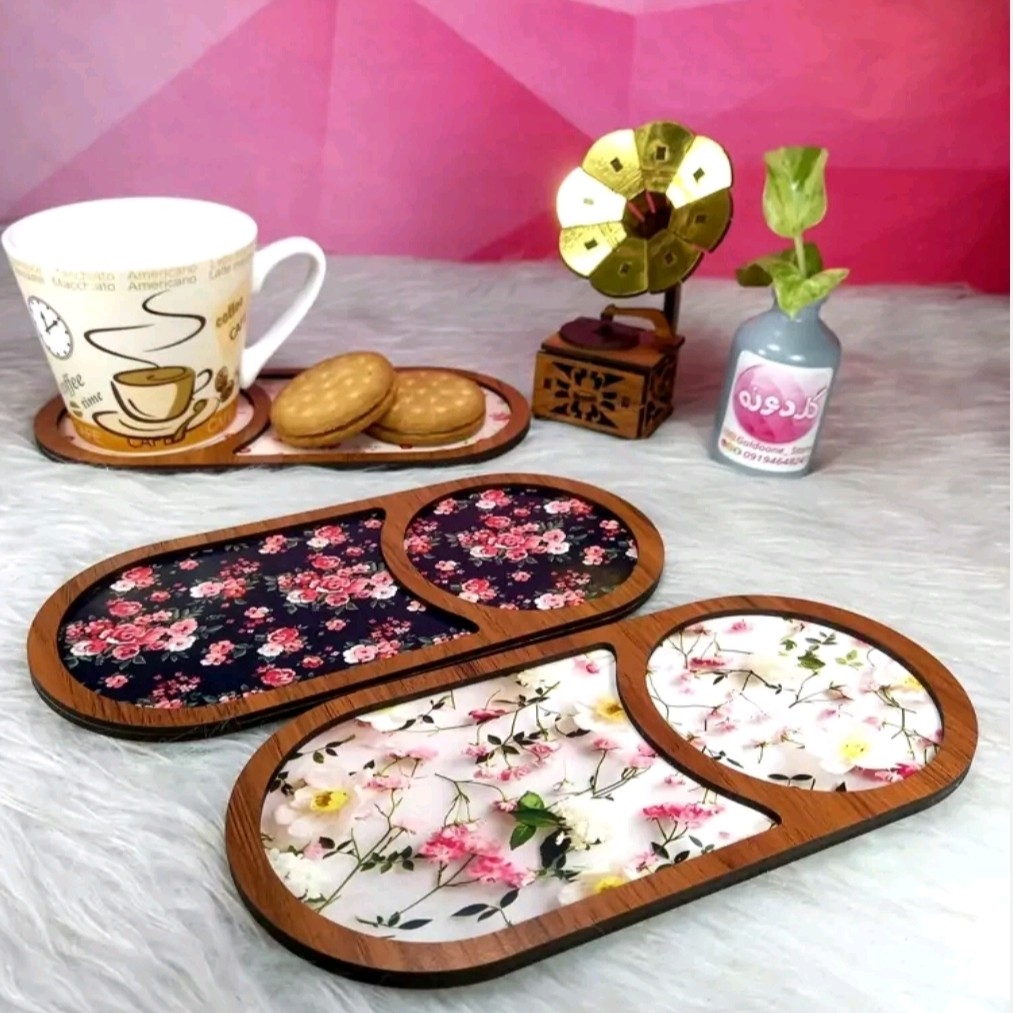 زیر لیوانی چوبی مناسب هدایای مدارس مساجد مبلمونسرا مدل 300242