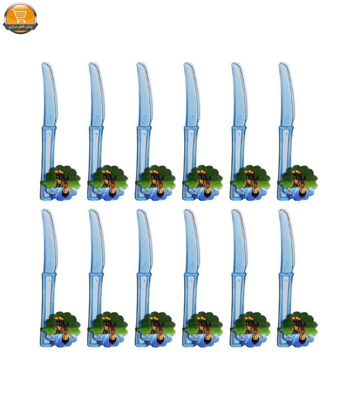 چاقو یکبار مصرف مدل تم تولد سگ نگهبان مجموعه 12 عددی