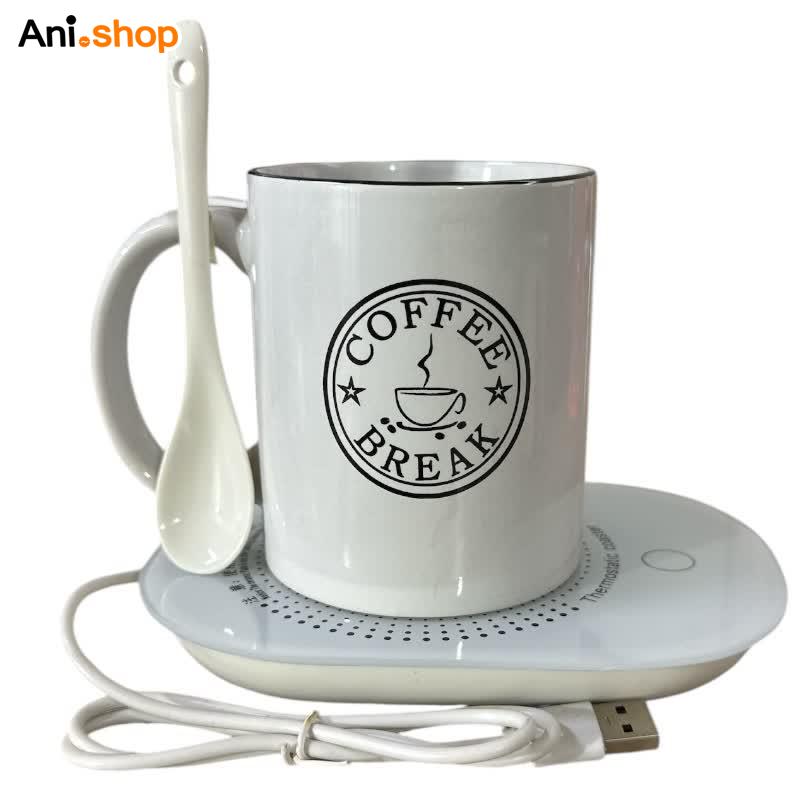 ماگ هیتر دار طرح تایم قهوه