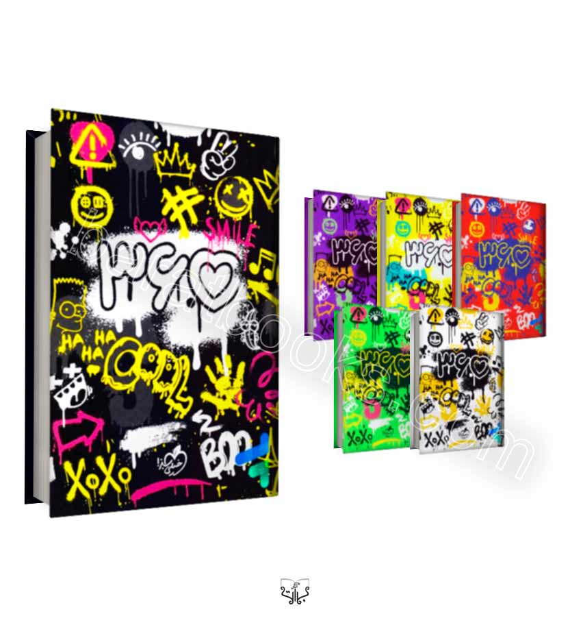 سررسید 1404 خیلی سبز طرح گرافیتی رنگی