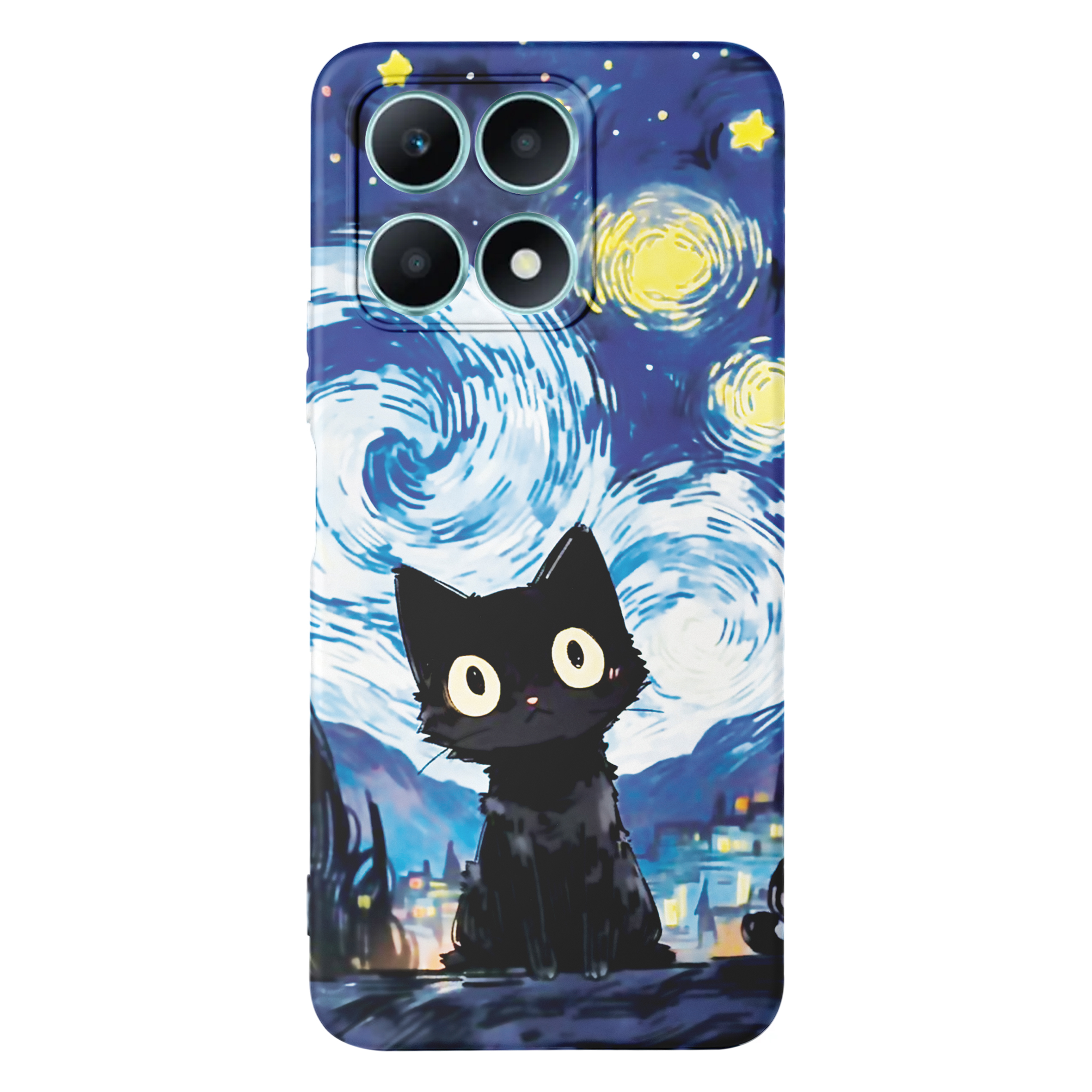 قاب گوشی هواوی آنر honor X8A طرح گربه شب پرستاره