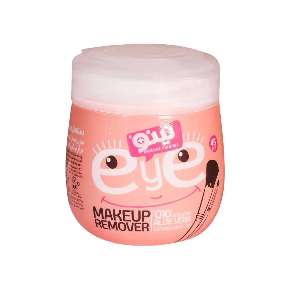 دستمال مرطوب آرایش پاک کن نینو مدل eye مناسب اطراف چشم حاوی آلوورا و کیوتن بسته 45 عددی