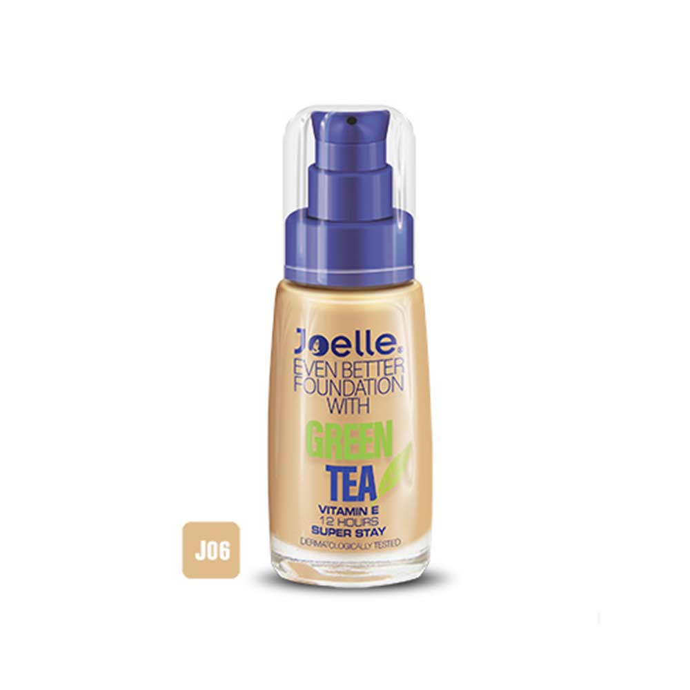 کرم پودر شیشه ای جویل مدل GREEN TEA شماره J06 رنگ NATURAL BEIGE حجم 30 میل