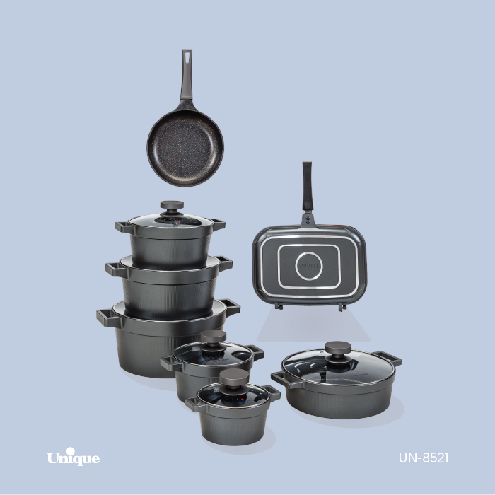 سرویس 15پارچه طوسی دیاموند یونیک8521