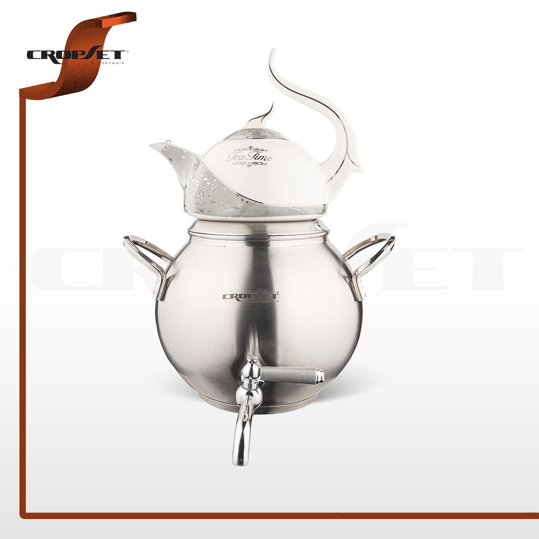 کتری قوری کروپ ست روشاک کف چدن کد1603 استیل1