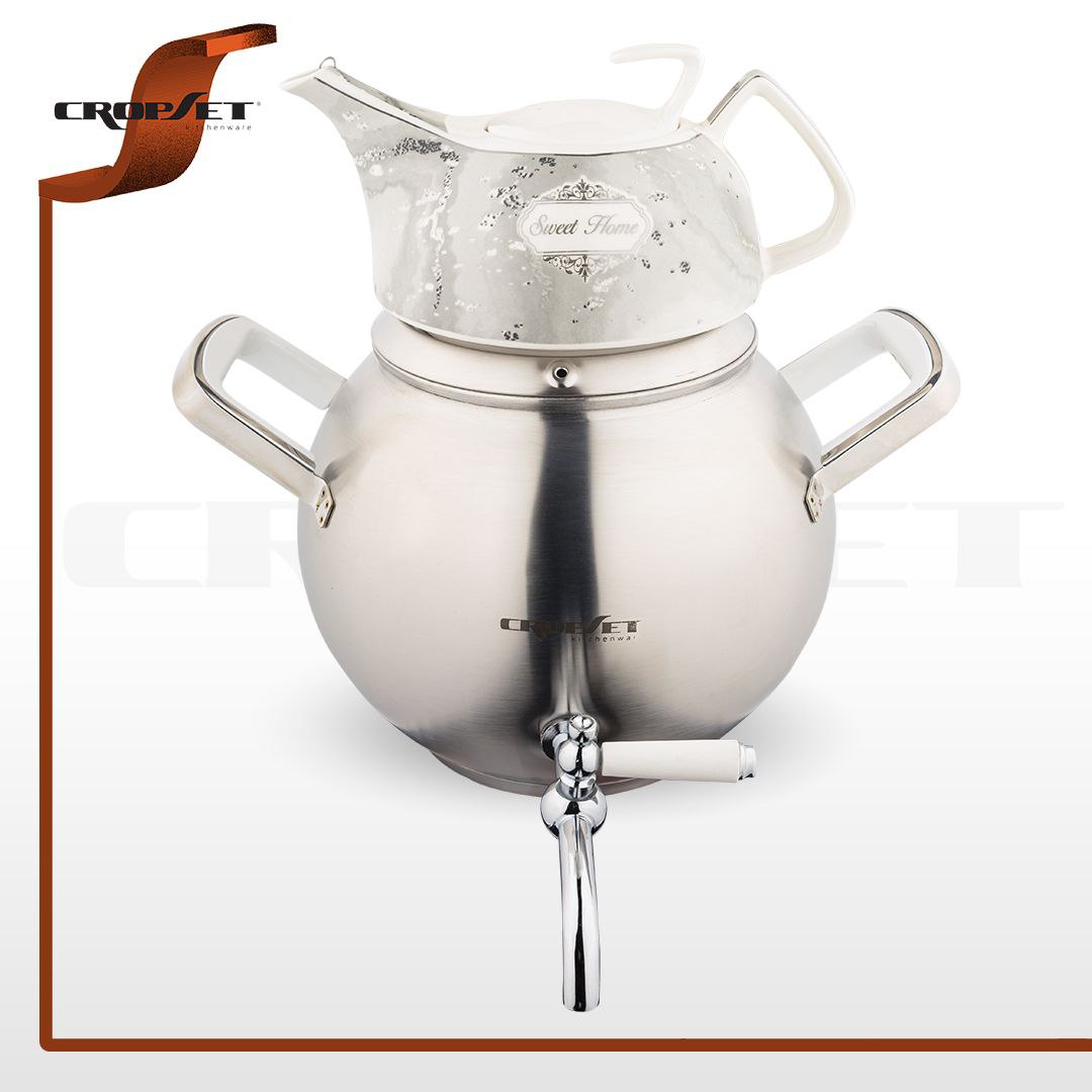 کتری قوری کروپ ست کیانا کف چدن کد801 استیل