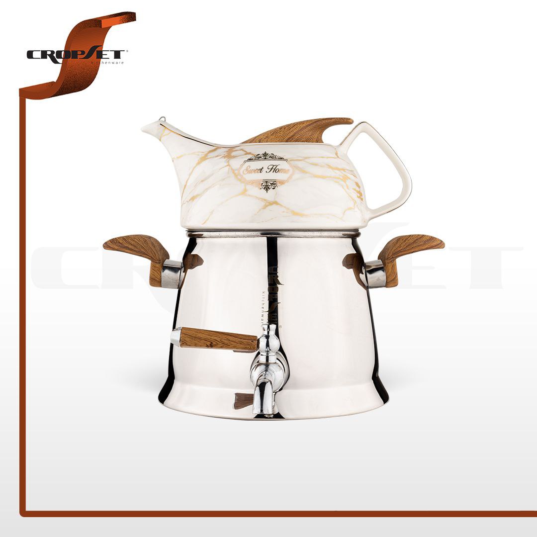 کتری قوری کروپ ست هرمس کف چدن کد3304 استیل