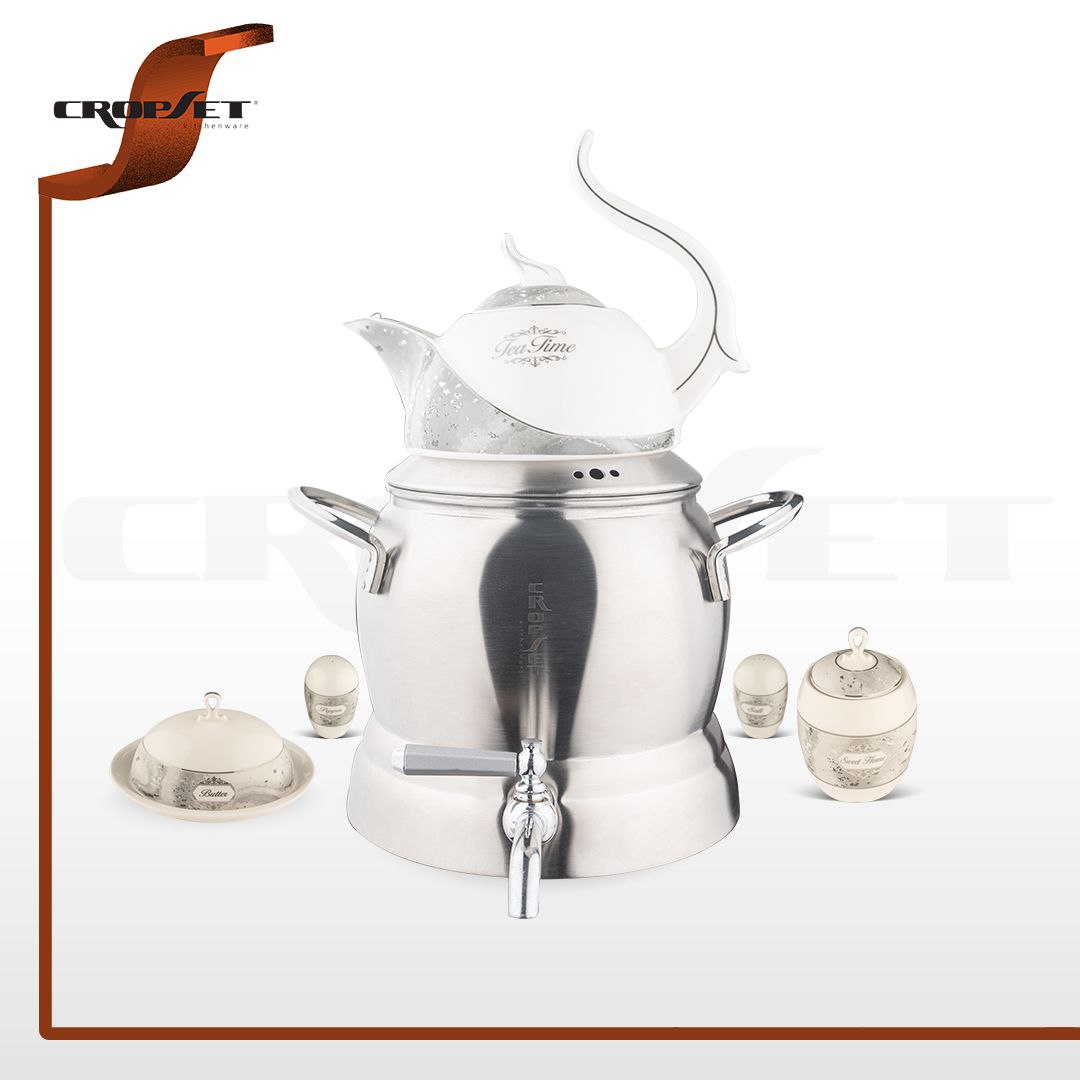 کتری قوری کروپ ست ارمیتا کف چدن کد6602 استیل