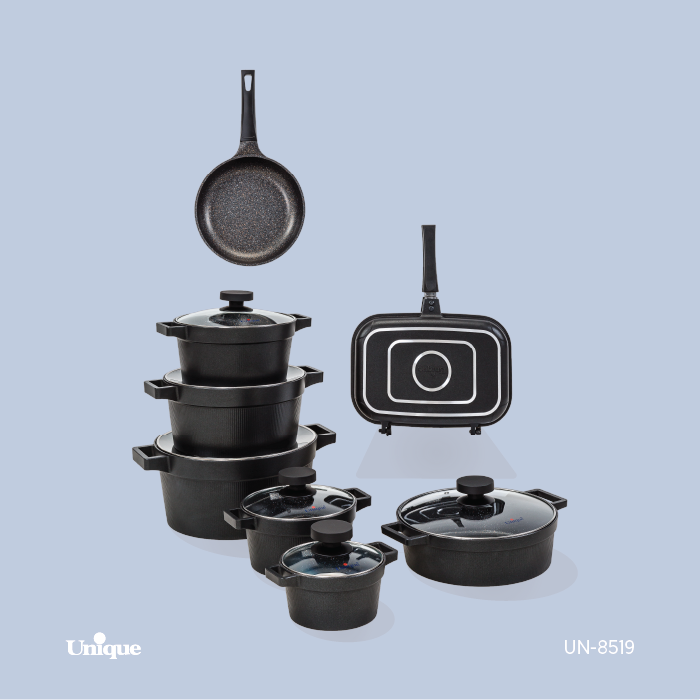 سرویس 15 پارچه مشکی دیاموند یونیک8519