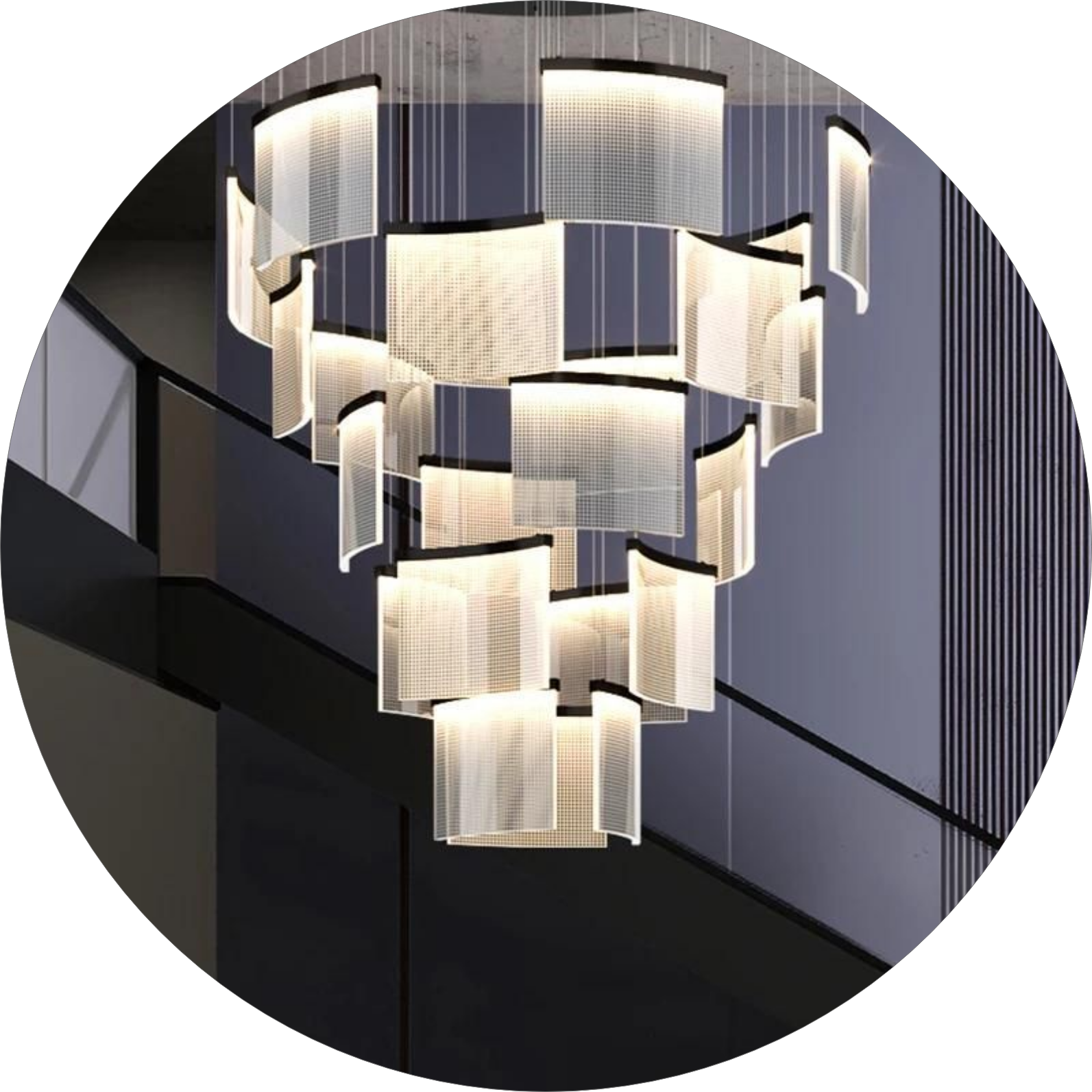 لوستر مدرن سقفی بلند پلکسی گرد کد00383