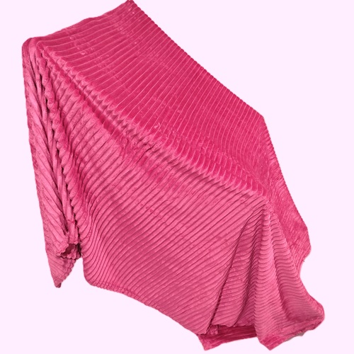 پتو مسافرتی کرکره ای تک رنگ یکنفره تکی رنگ صورتی