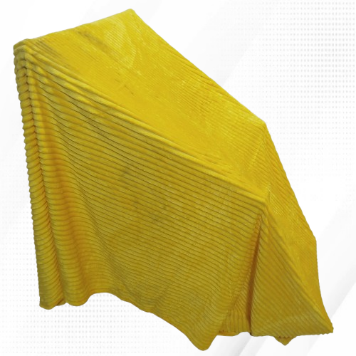 پتو دونفره تک رنگ کرکره ای پلیسه زرد