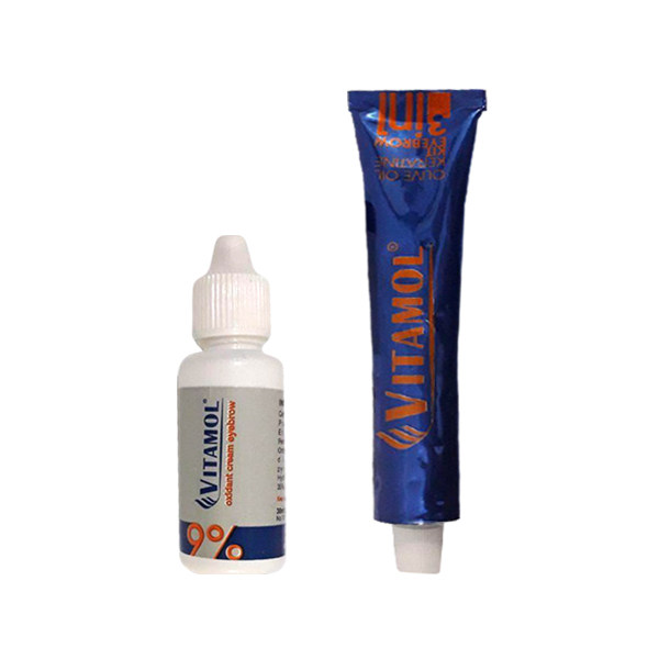 کیت رنگ ابرو ویتامول شماره K1 حجم 30 میلی لیتر رنگ کاراملی | Vitamol Eyebrow Color 30 ml No.K1