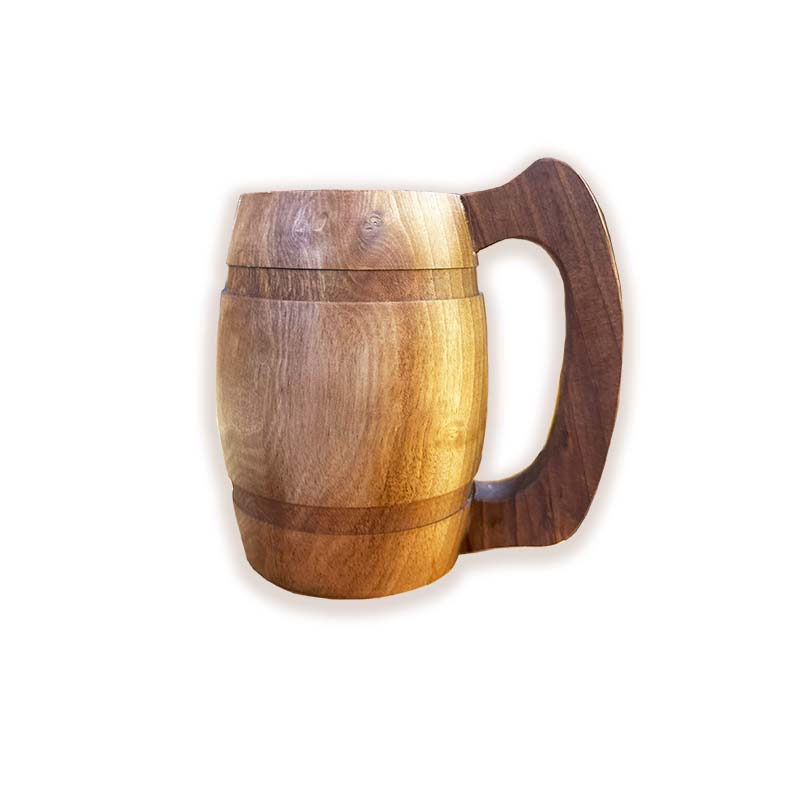 لیوان بزرگ دسته دار چوبی