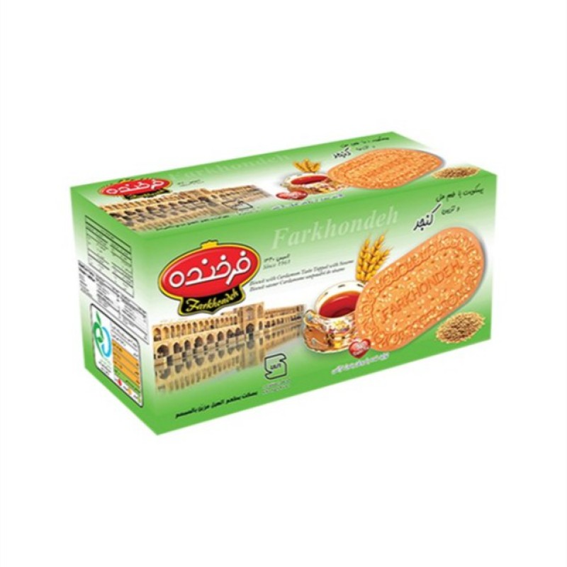 بیسکویت با طعم هل و تزئین کنجد فرخنده