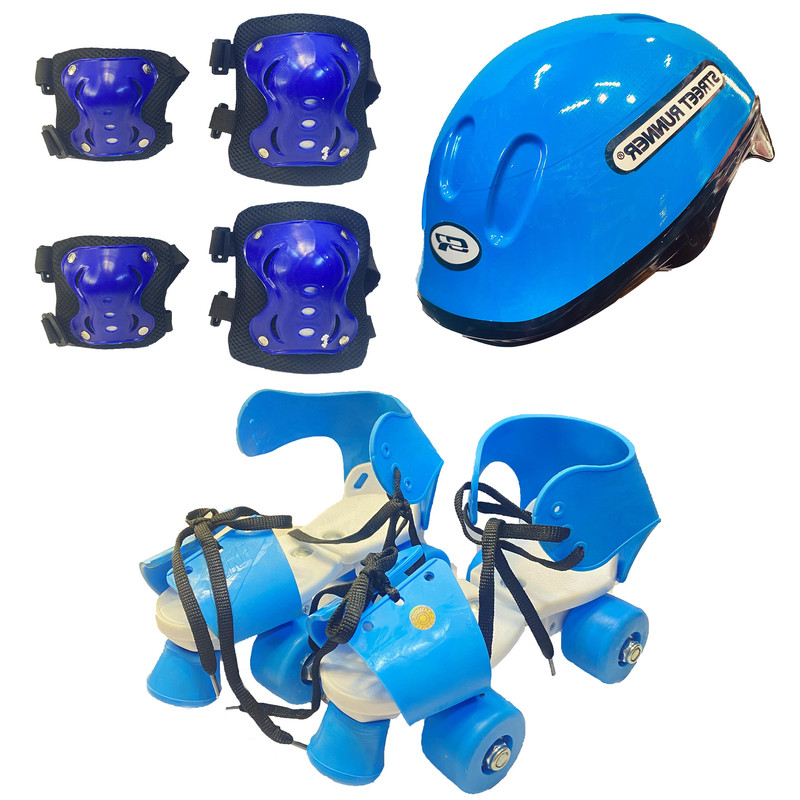 اسکیت کفشی مدل چهارچرخ به همراه کلاه و لوازم ایمنی و کیف قابل حملمدل 1