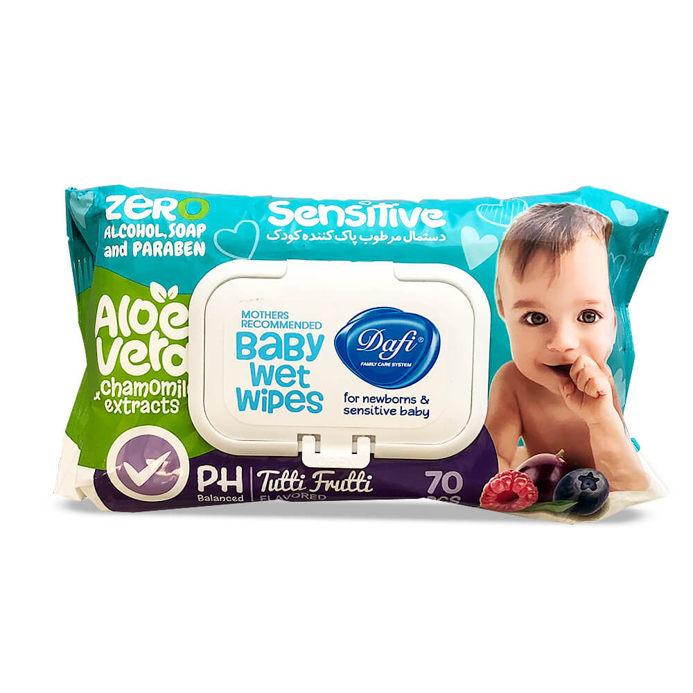 دستمال مرطوب پاک کننده کودک دافی مدل حساس