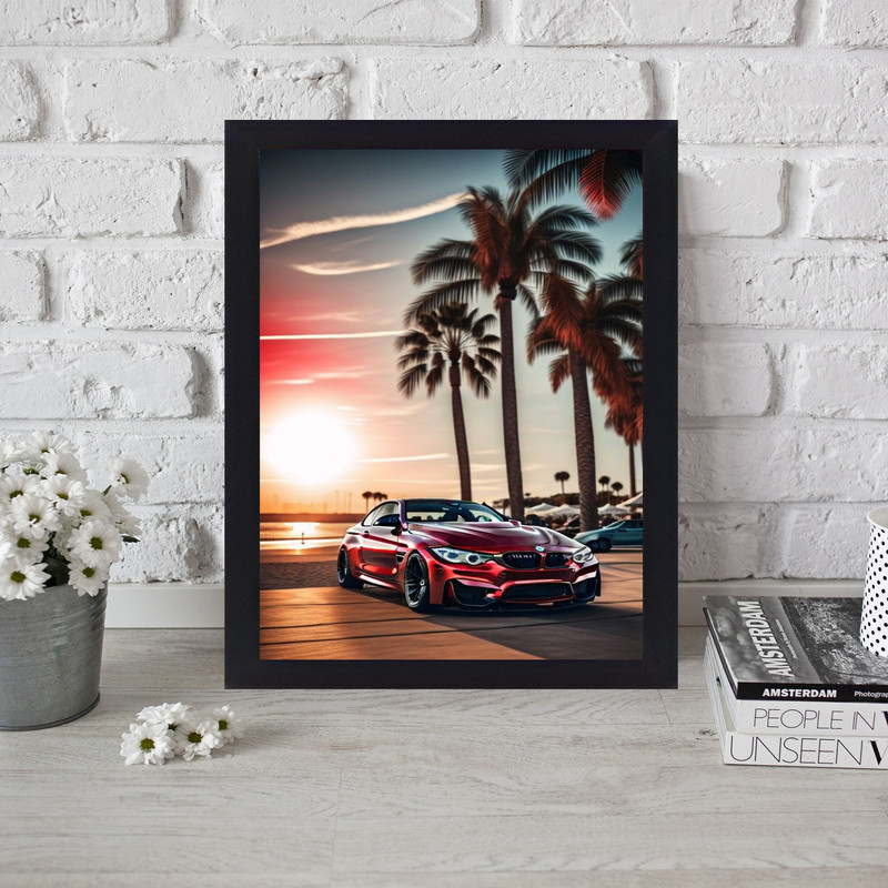 تابلو نوری گیم دکور طرح ماشین مدل Red car