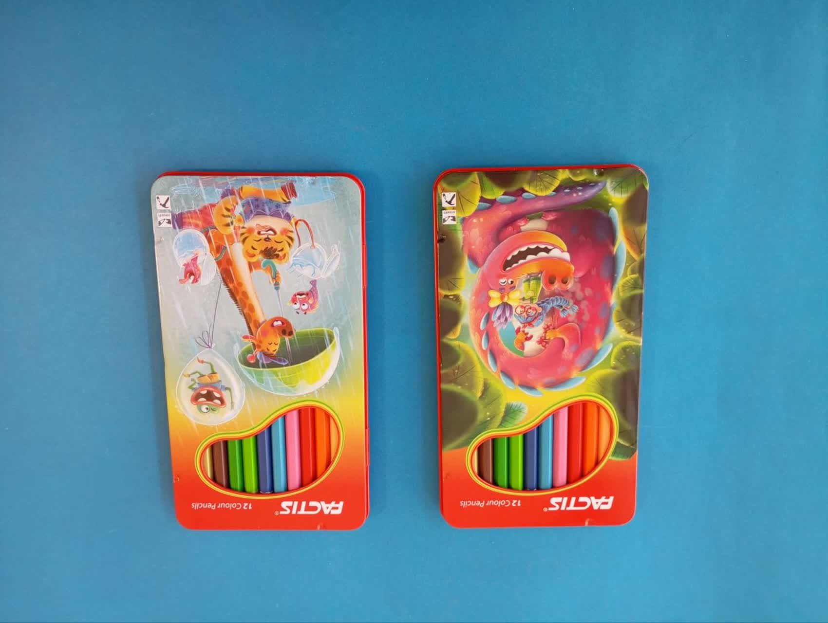 مداد رنگی 12 رنگ فکتیس با جعبه فلزی مدل 1