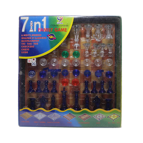 شطرنج مدل GY810 هفت بازی همراه منچ و بازی های نوستالژی