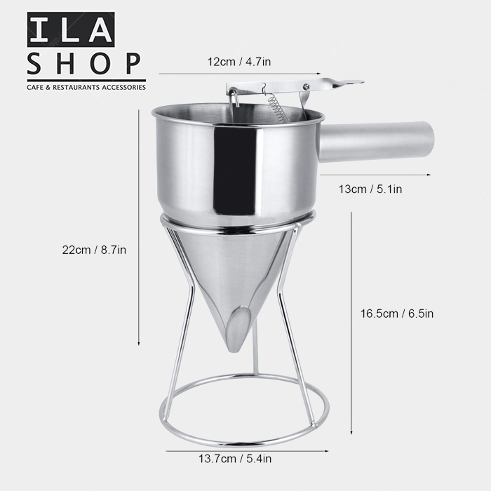 قیف کرپ و وافل استیل یک عددی ایلا
