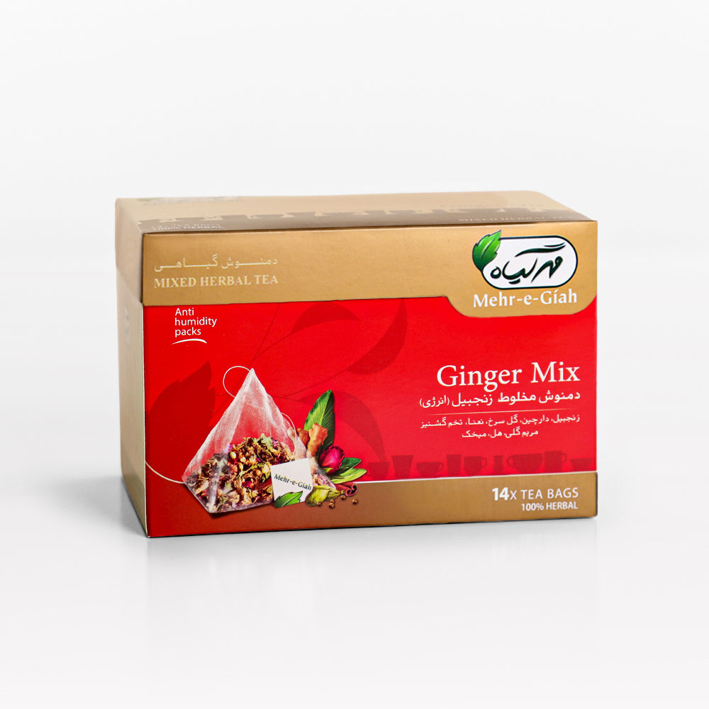 دمنوش زنجبیل مهرگیاه 14 عددی