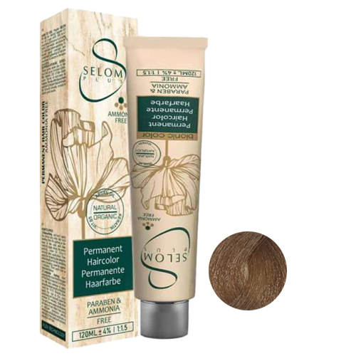 رنگ مو بدون آمونیاک سلوم شماره 003-7 حجم 120 میل رنگ بلوند طبیعی گرم متوسط