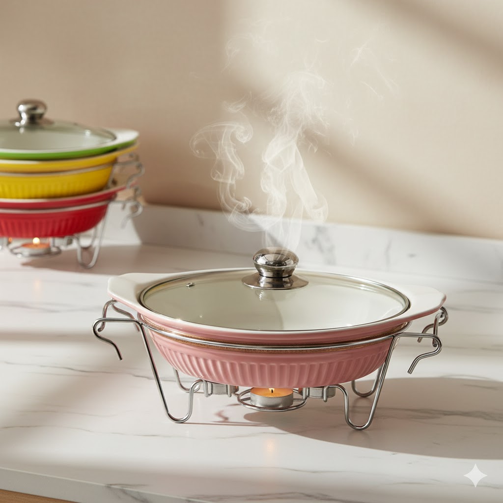 سوفله خوری چینی بزرگ رنگی یونیک کد 8528 مبلمونسرا مدل 291072