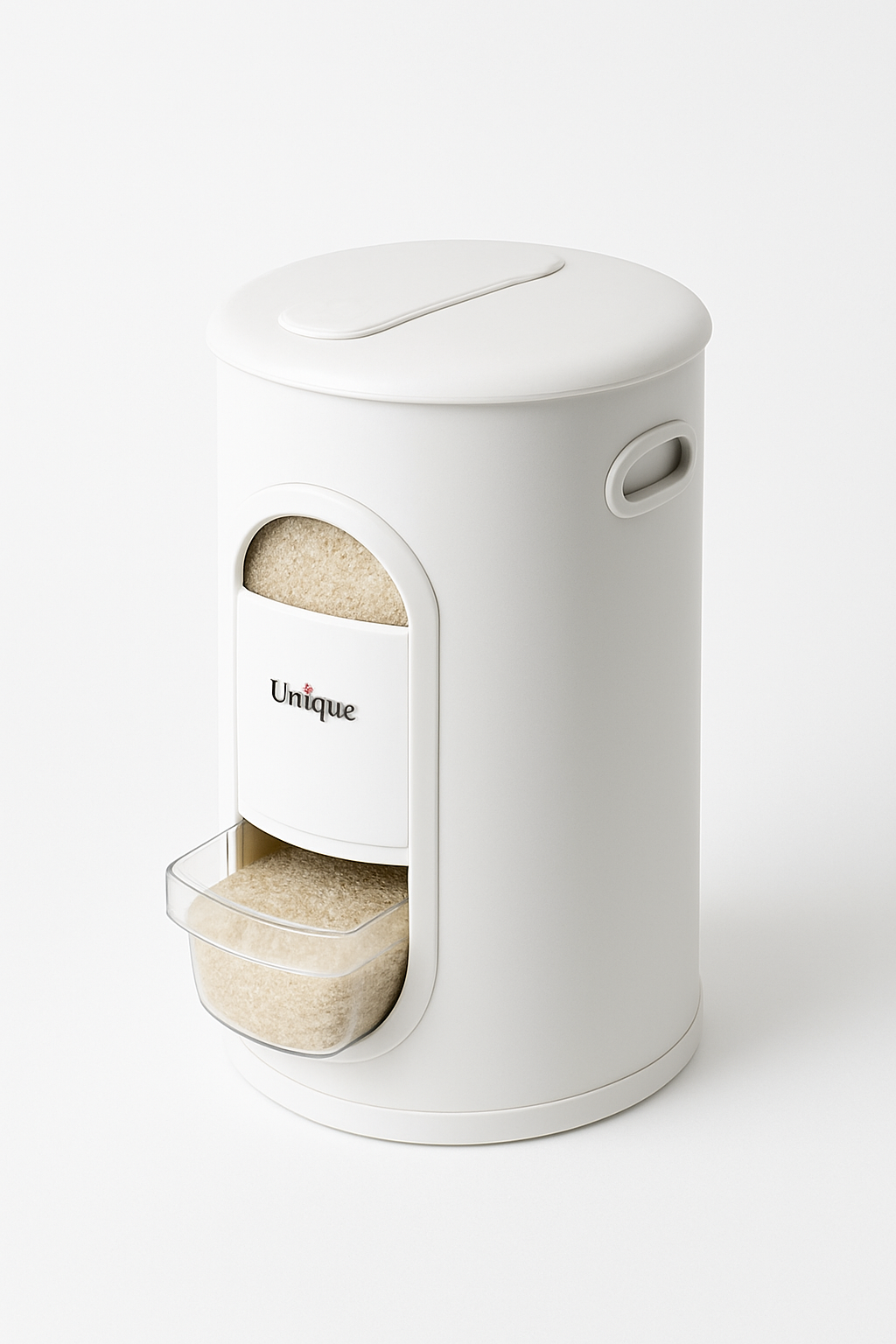 سطل برنج 10کیلویی پیمانه دار سفید یونیک کد UN-4140 (پس کرایه)