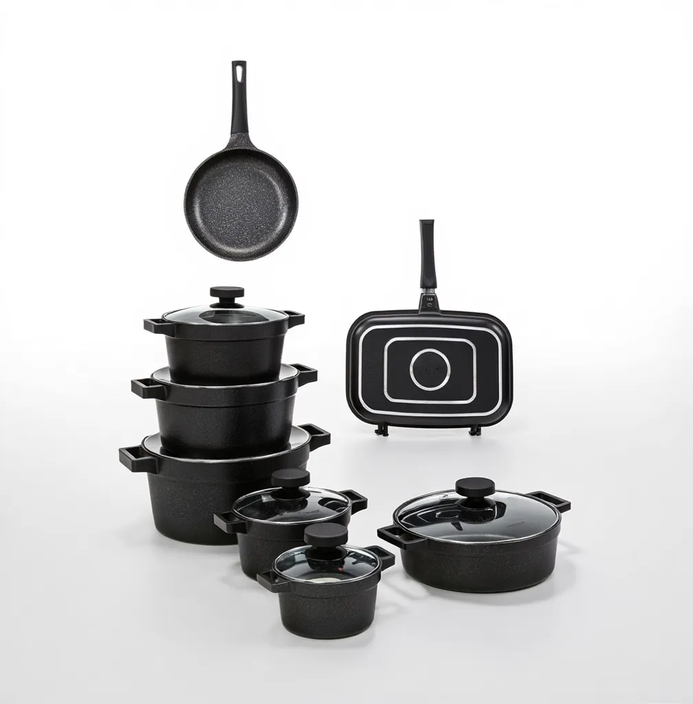 سرویس قابلمه 15 پارچه مشکی دیاموند یونیک UN-8519 (پس کرایه)