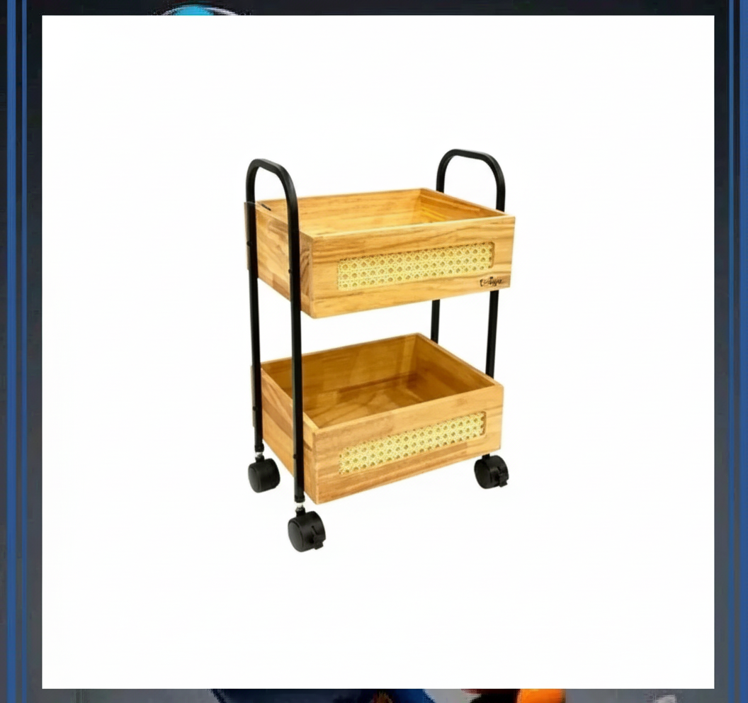 جای سیب زمینی پیازی 2طبقه چوب حصیری یونیک کد UN-2965 (پس کرایه)