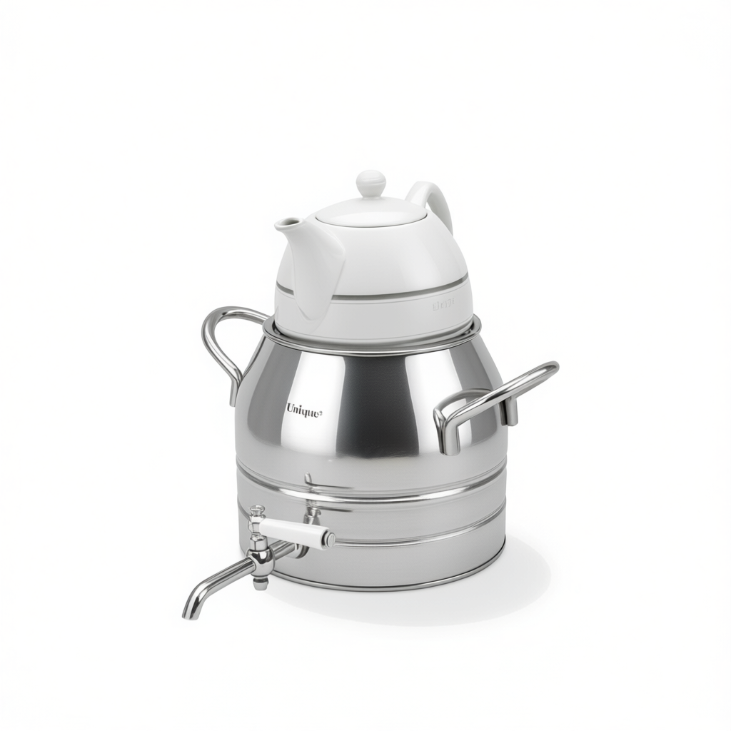 کتری قوری استیل 4لیتر شیر دار یونیک کد UN-7226 (پس کرایه)