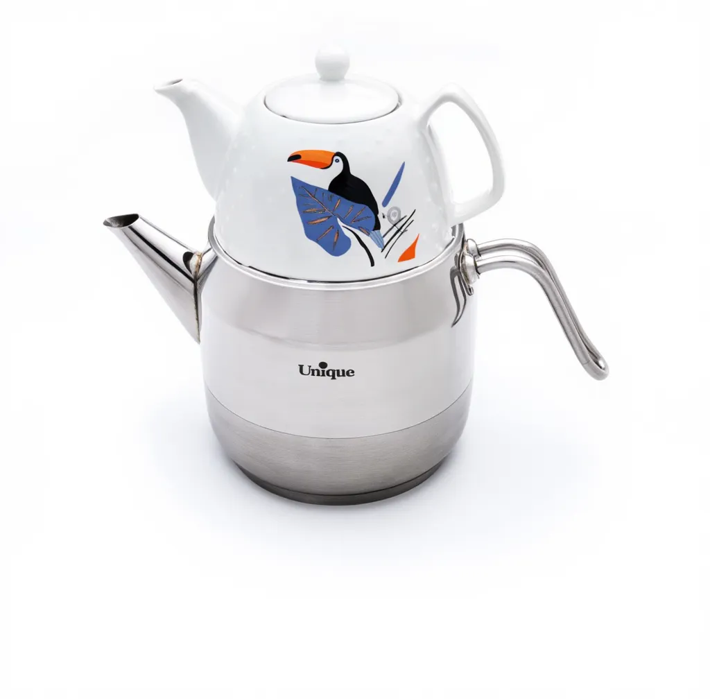 کتری قوری استیل تک دسته یونیک کد UN-7280 (پس کرایه)