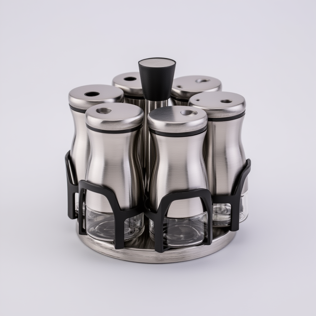 ست ادویه 7پارچه استیل گردان یونیک کد UN-1799 (پس کرایه)