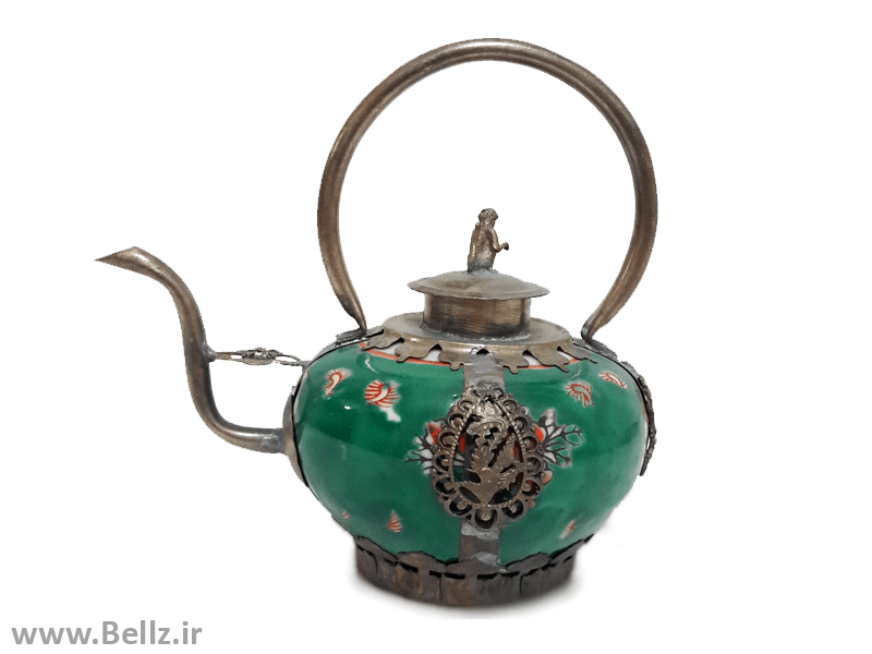 قوری چینی رنگ سبز