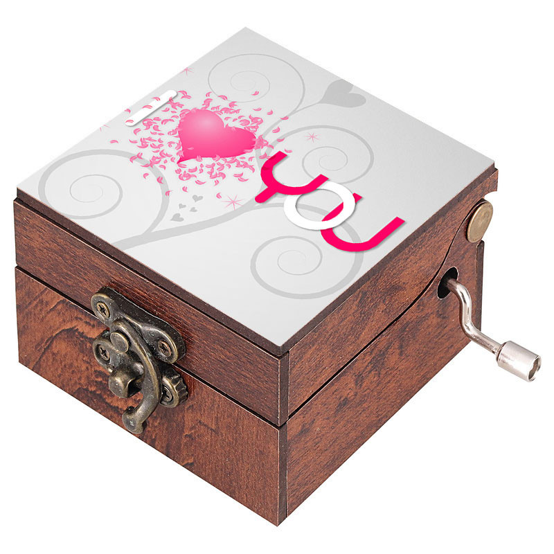 جعبه موزیکال مدل هندلی طرح I LOVE YOU کد 1077