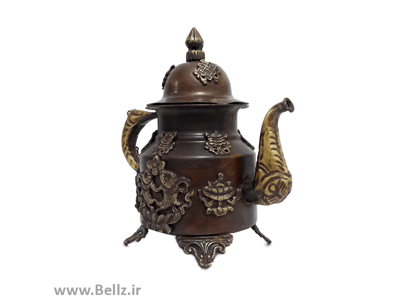 قوری برنجی نقش دار طرح 2