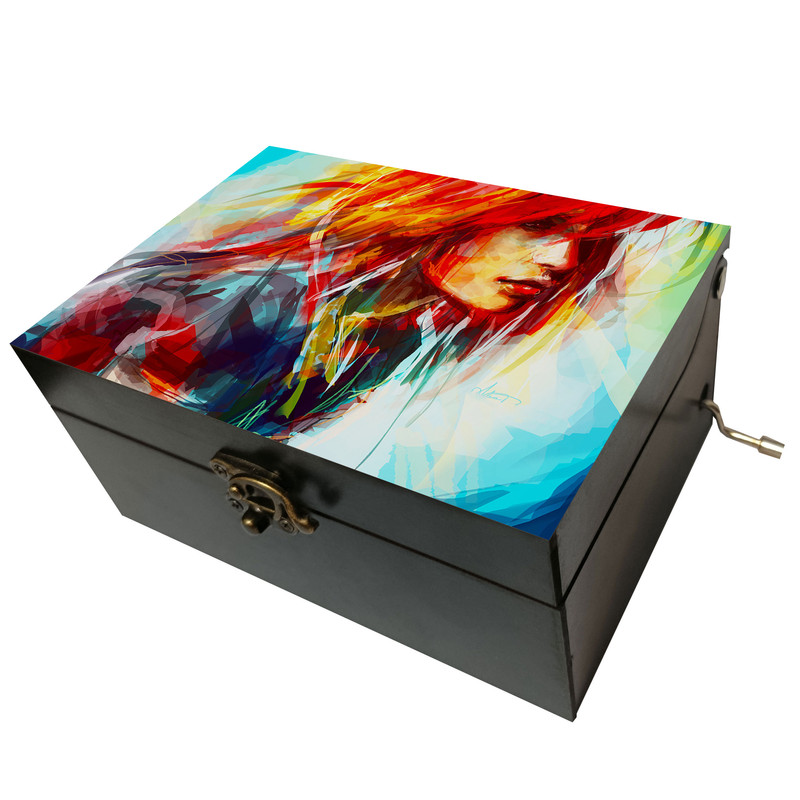 جعبه موزیکال مدل هندلی طرح دختر انتزاعی کد T1089
