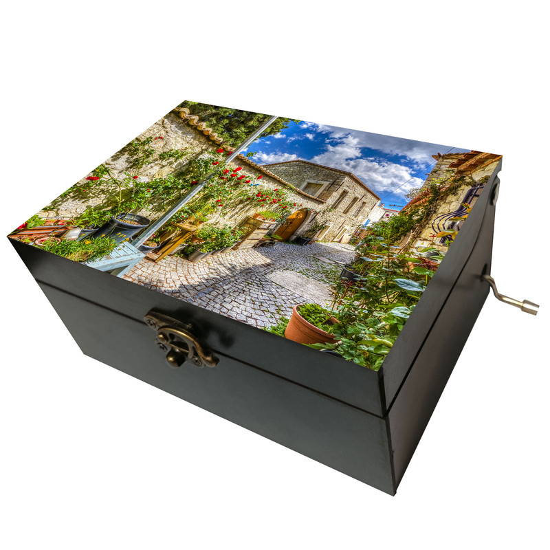 جعبه موزیکال مدل هندلی طرح کوچه و سنگ فرش در بلغارستان کد T1007