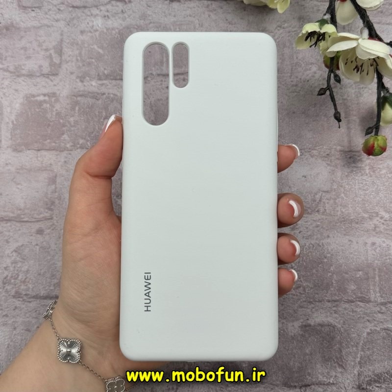قاب گوشی Huawei P30 Pro هوآوی سیلیکونی اورجینال پاک کنی درجه یک زیربسته سفید کد 90220