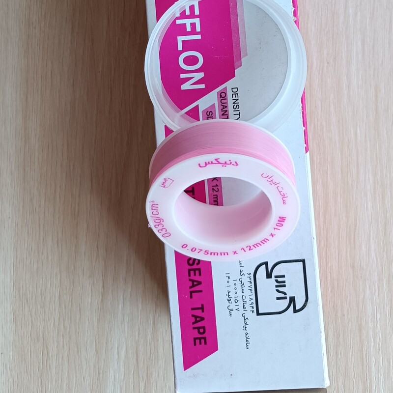 نوار تفلون خمیری صورتی استاندارد دنیکس بسته 12عددی