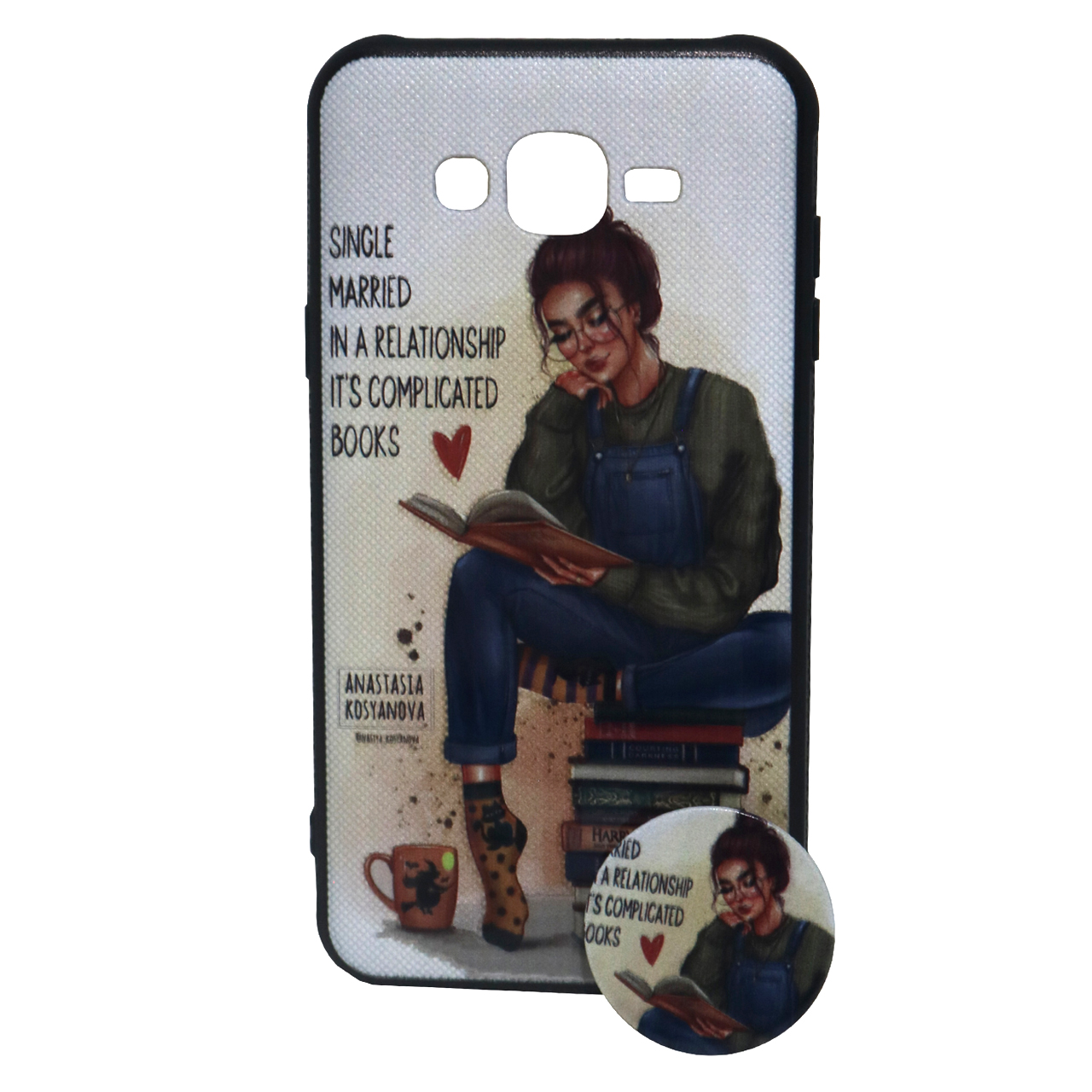 کاور کد 3627 مناسب برای گوشی موبایل سامسونگ J7 2015 پاپ سوکت دار طرح دختر